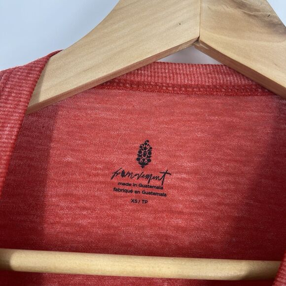 Free People Movement T Shirt Size XS Womens Red Keep Rolling Long Sleeve Top - Picture 5 of 9